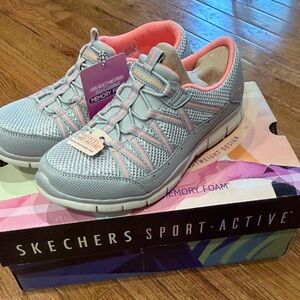 Skechers Gray and Pink Athletic Shoes